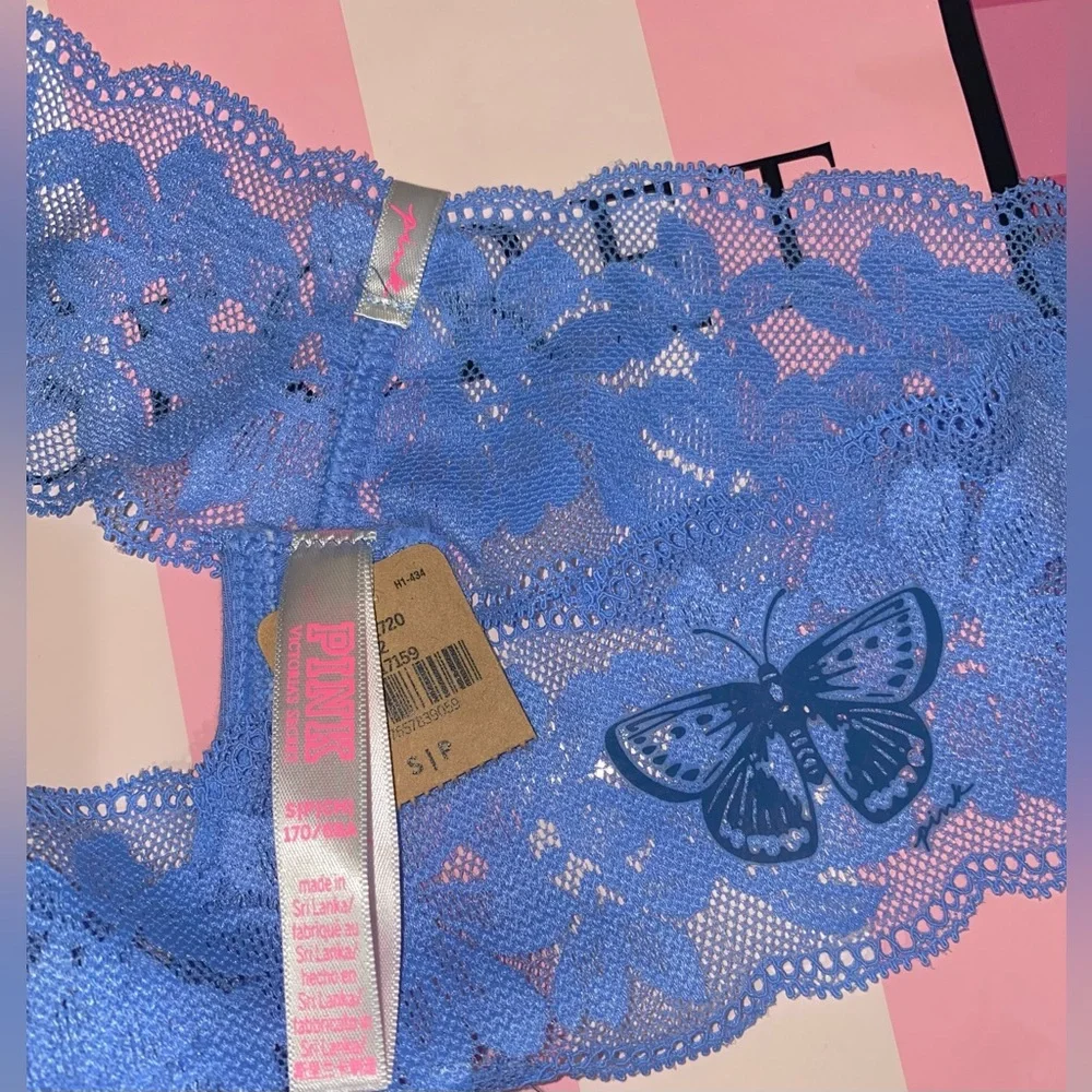 Victoria’s Secret PINK panties Floral Lace Thong VS PINK lace panties butterfly